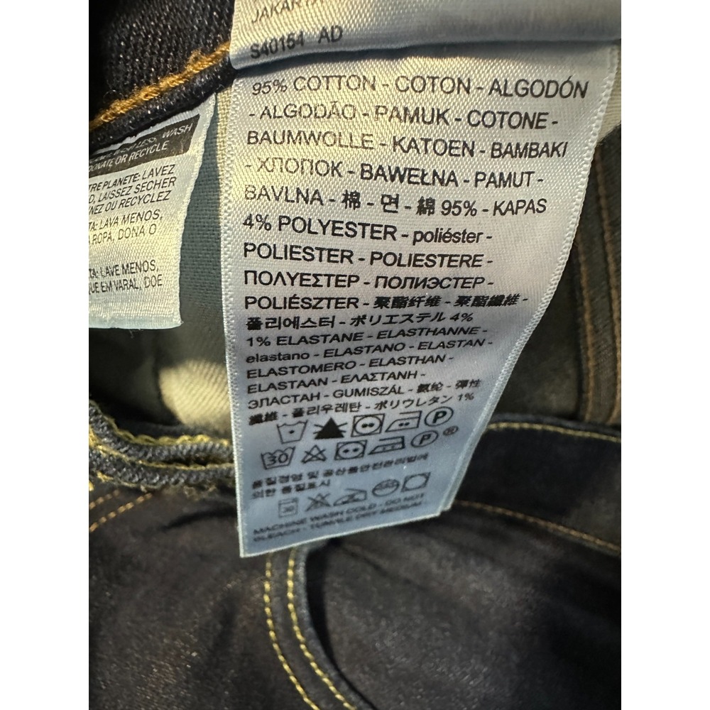 Levi's 512 Slim Taper Fit Jeans Dark Wash Blue Denim Men's Size 34 x 34 5 Pocket - Picture 14 of 16